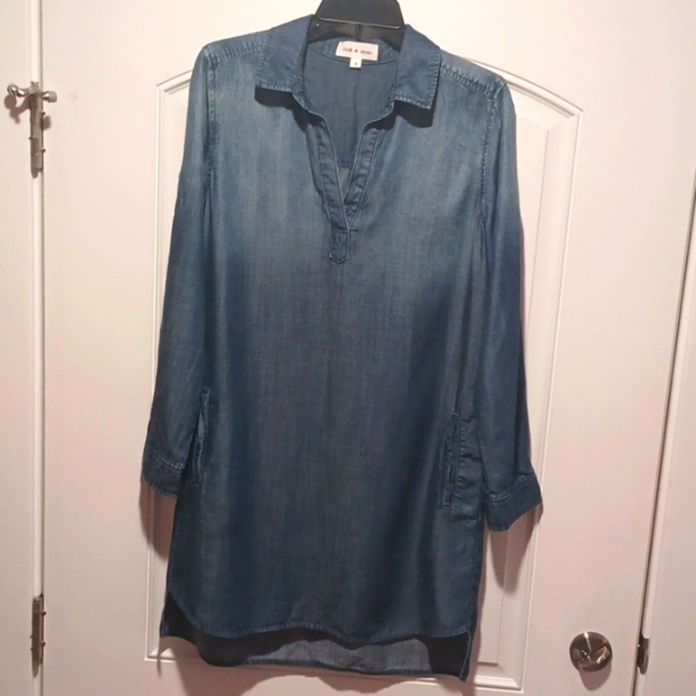 Cloth and Stone chambray tunic dress, denim look, size Small